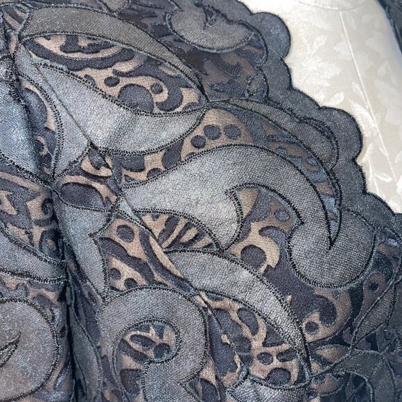 Leon Paule Beverly Hills Vintage Womens Jacket Size Medium Black Scallop Edge - Picture 8 of 16